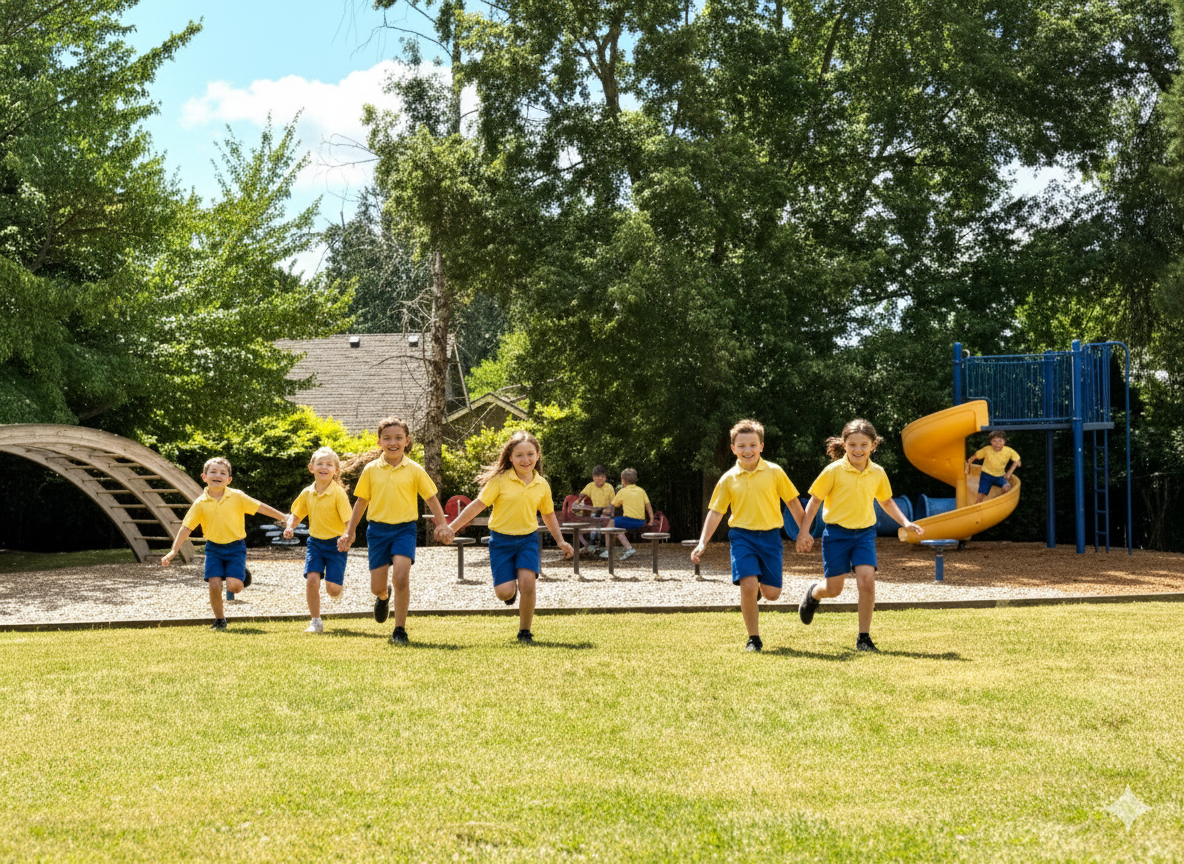 Students exploring the garden and nature on the Hillsboro campus
